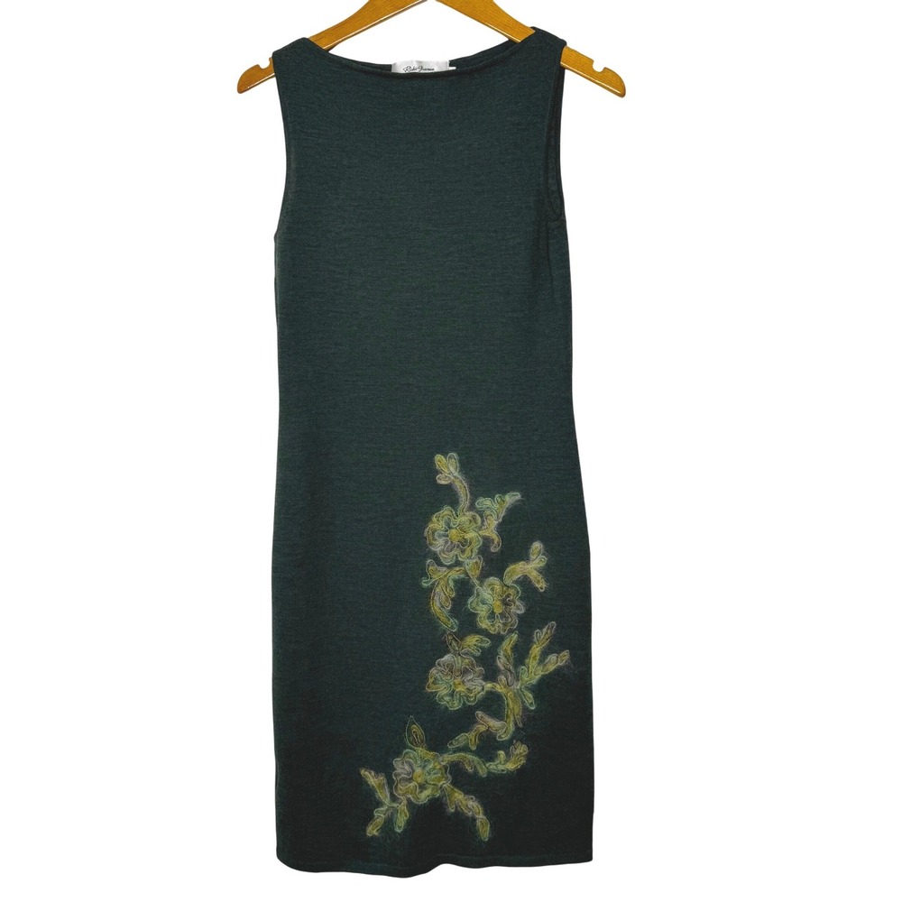 Vintage Rickie Freeman for Teri Jon Vintage Wool Sleeveless Knit Dress XS Green‎
